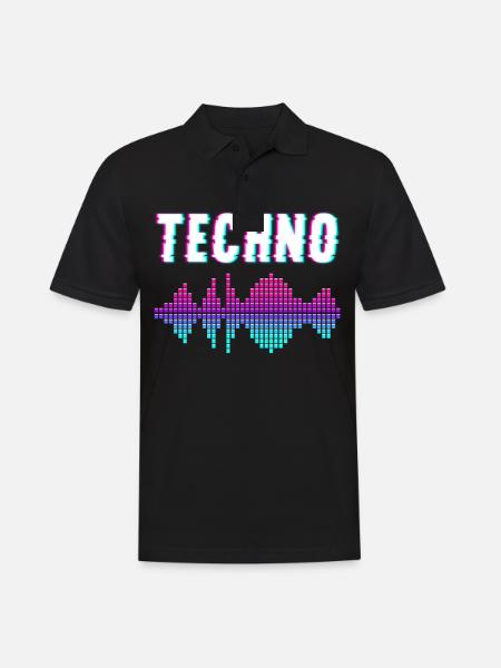 Techno Musik - Männer Poloshirt - Schwarz