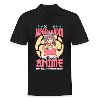 Anime Spruch Weeb Otaku - Männer Poloshirt - Schwarz - Vorne - Kai (181cm)