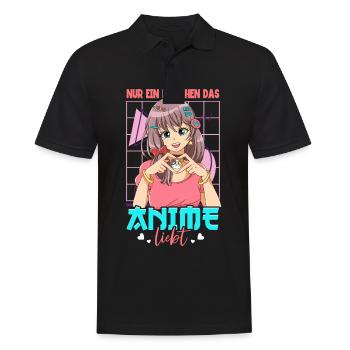 Anime Spruch Weeb Otaku - Männer Poloshirt - Schwarz - Vorne - Kai (181cm)