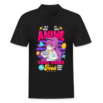 Anime Spruch Weeb Otaku - Männer Poloshirt - Schwarz - Vorne - Kai (181cm)
