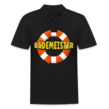 Rettungsschwimmer Bademeister - Männer Poloshirt - Schwarz - Vorne - Kai (181cm)