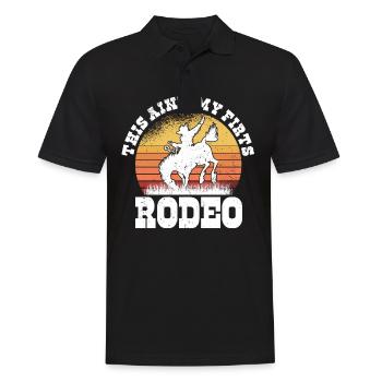 Rodéo Western Cowboy Wild West Retro Horse - Polo Homme - noir - Devant - Kai (181cm)