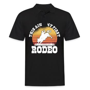 Rodéo Western Cowboy Wild West Retro Horse - Polo Homme - noir - Devant - Kai (181cm)