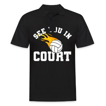 Ball Court Volleyball Flame Volleyball Player - Men's Polo Shirt - black - Front - Kai (181cm)