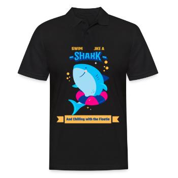 Schwimmen Lernen Swimming Like A Shark And - Männer Poloshirt - Schwarz - Vorne - Kai (181cm)