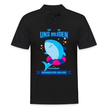 Schwimmen Lernen Einer Von Uns Beiden Schwimmt - Männer Poloshirt - Schwarz - Vorne - Kai (181cm)