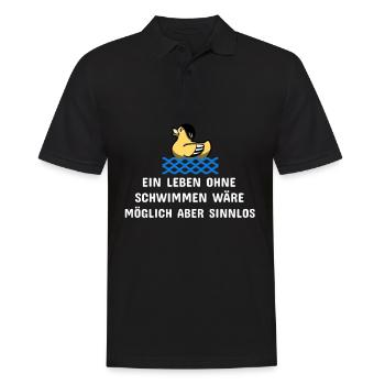 Schwimmen Spruch Lustig Ein Leben ohne Schwimmen - Männer Poloshirt - Schwarz - Vorne - Kai (181cm)
