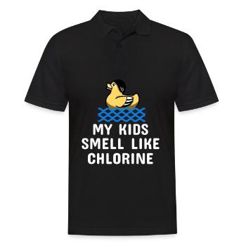 Schwimmen Spruch Lustig My Kids Smell Like - Männer Poloshirt - Schwarz - Vorne - Kai (181cm)