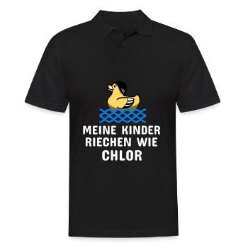 Schwimmen Spruch Lustig Meine Kinder Riechen Wie - Männer Poloshirt - Schwarz - Vorne - Kai (181cm)