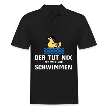 Schwimmen Spruch Lustig Der Tut Nix Der Will Nur - Männer Poloshirt - Schwarz - Vorne - Kai (181cm)