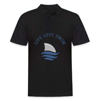 Schwimmen Spruch Lustig Live Love Swim - Männer Poloshirt - Schwarz - Vorne - Kai (181cm)