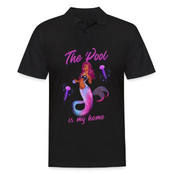 Schwimmen Spruch Lustig The Pool Is My Home - Männer Poloshirt - Schwarz - Vorne - Kai (181cm)