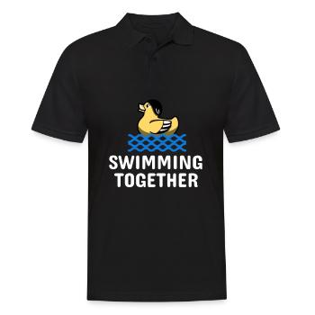 Learn to swim Swimming Together - Men's Polo Shirt - black - Front - Kai (181cm)