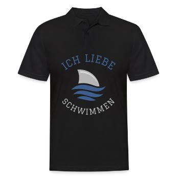 Schwimmen Spruch Lustig Ich Liebe Schwimmen - Männer Poloshirt - Schwarz - Vorne - Kai (181cm)