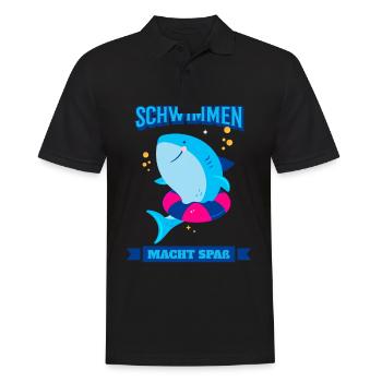Schwimmen Lernen Schwimmen Macht Spaß - Männer Poloshirt - Schwarz - Vorne - Kai (181cm)