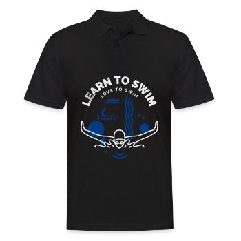 Schwimmlehrer Learn To Swim And Love To Swim - Männer Poloshirt - Schwarz - Vorne - Kai (181cm)