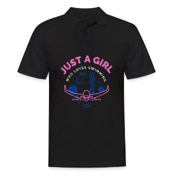 Schwimmen Spruch Lustig Just A Girl Who Loves - Männer Poloshirt - Schwarz - Vorne - Kai (181cm)