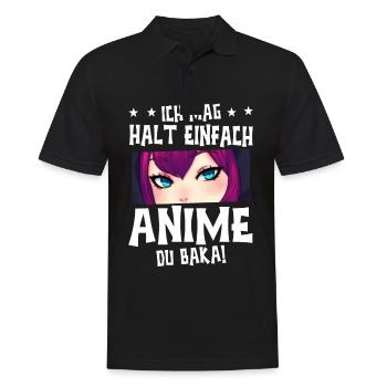 Anime Spruch Weeb Otaku - Männer Poloshirt - Schwarz - Vorne - Kai (181cm)