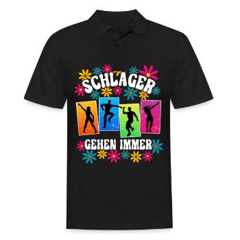 Schlagerparty Schlager Gehen Immer - Männer Poloshirt - Schwarz - Vorne - Kai (181cm)
