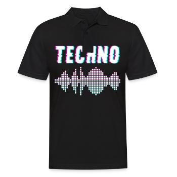 Techno Musik - Männer Poloshirt - Schwarz - Vorne - Kai (181cm)