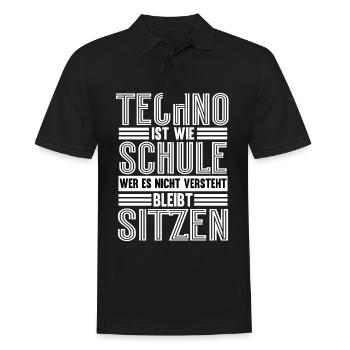 Techno Ist Wie Schule Techno - Männer Poloshirt - Schwarz - Vorne - Kai (181cm)