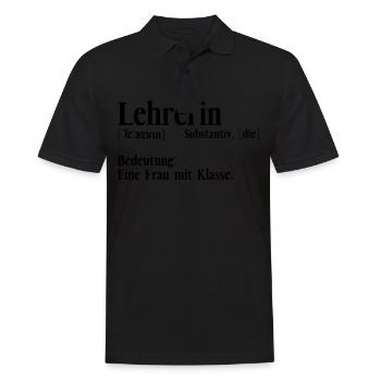 Lehrer Klassenlehrer Lehrerin Substantiv - Männer Poloshirt - Schwarz - Vorne - Kai (181cm)