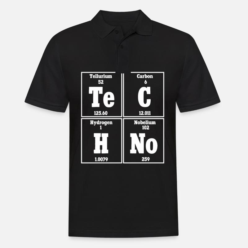 Techno Musik Rave Techno Periodensystem - Männer Poloshirt - Schwarz