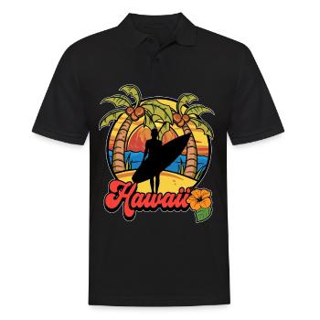 Surfing Surf Surfer Hawaii - Men's Polo Shirt - black - Front - Kai (181cm)