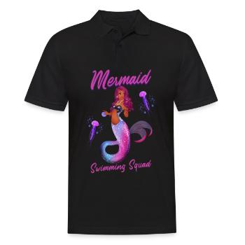 Meerjungfrauen Schwimmen Spruch Mermaid Swimming - Männer Poloshirt - Schwarz - Vorne - Kai (181cm)