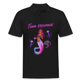 Meerjungfrauen Schwimmen Spruch Team Mermaid - Männer Poloshirt - Schwarz - Vorne - Kai (181cm)