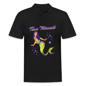 Meerjungfrauen Schwimmen Spruch Team Mermaid - Männer Poloshirt - Schwarz - Vorne - Kai (181cm)