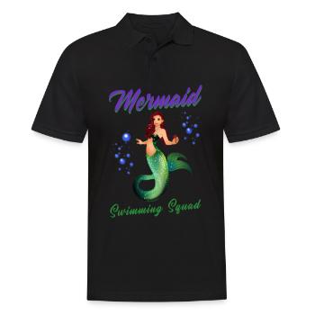 Meerjungfrauen Schwimmen Spruch Mermaid Swimming - Männer Poloshirt - Schwarz - Vorne - Kai (181cm)