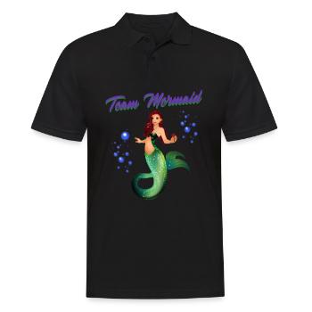 Meerjungfrauen Schwimmen Spruch Team Mermaid - Männer Poloshirt - Schwarz - Vorne - Kai (181cm)