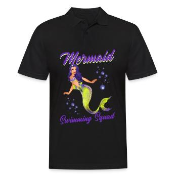 Meerjungfrauen Schwimmen Spruch Mermaid Swimming - Männer Poloshirt - Schwarz - Vorne - Kai (181cm)