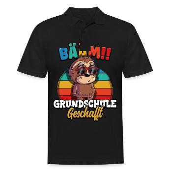 Bääm Grundschule Geschafft - Männer Poloshirt - Schwarz - Vorne - Kai (181cm)