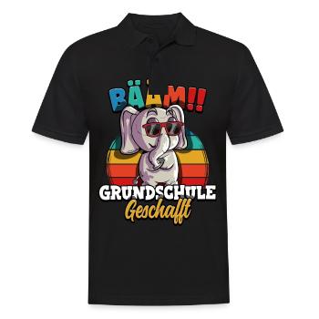Bääm Grundschule Geschafft - Männer Poloshirt - Schwarz - Vorne - Kai (181cm)