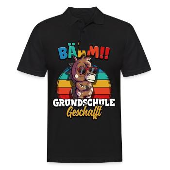 Bääm Grundschule Geschafft - Männer Poloshirt - Schwarz - Vorne - Kai (181cm)