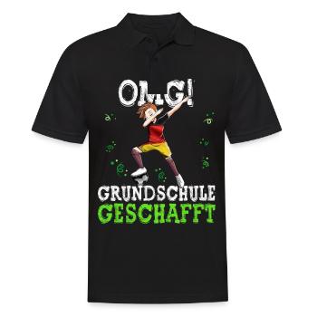 Grundschule Geschafft Fußball 6. Klasse - Männer Poloshirt - Schwarz - Vorne - Kai (181cm)
