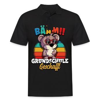Bääm Grundschule Geschafft - Männer Poloshirt - Schwarz - Vorne - Kai (181cm)