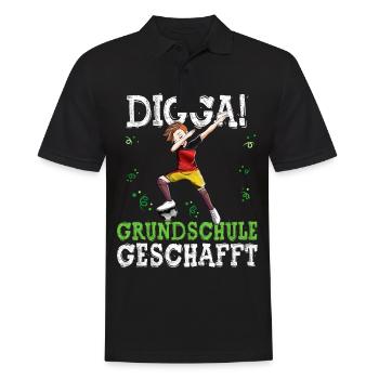 Grundschule Geschafft Fußball 6. Klasse - Männer Poloshirt - Schwarz - Vorne - Kai (181cm)