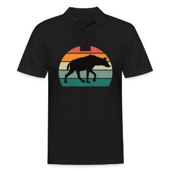 Hyänen Safari Afrika Hyänenhund Aasfresser Hyäne - Männer Poloshirt - Schwarz - Vorne - Kai (181cm)
