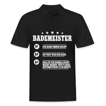 Rettungsschwimmer Bademeister - Männer Poloshirt - Schwarz - Vorne - Kai (181cm)