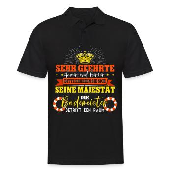 Rettungsschwimmer Bademeister - Männer Poloshirt - Schwarz - Vorne - Kai (181cm)