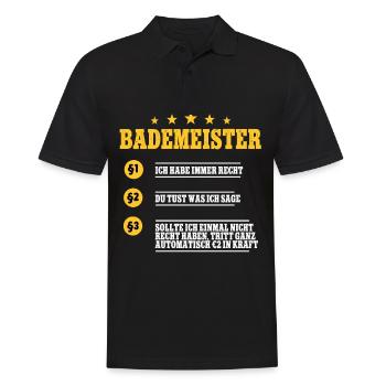 Rettungsschwimmer Bademeister - Männer Poloshirt - Schwarz - Vorne - Kai (181cm)