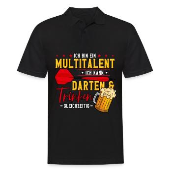 Darts Dartspieler - Männer Poloshirt - Schwarz - Vorne - Kai (181cm)