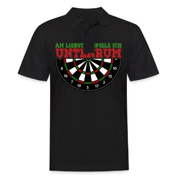 Am Liebsten Spiele Ich Untenrum Darts Dartspieler - Männer Poloshirt - Schwarz - Vorne - Kai (181cm)