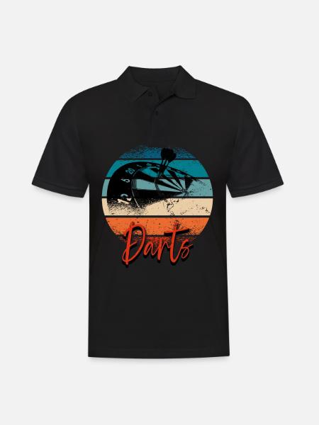 Dart Retro Darts Dartspieler - Männer Poloshirt - Schwarz