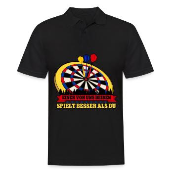 Darts Dartspieler - Männer Poloshirt - Schwarz - Vorne - Kai (181cm)