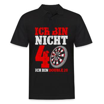 Ich bin nicht 40 ich bin double 20 Geburtstag - Männer Poloshirt - Schwarz - Vorne - Kai (181cm)