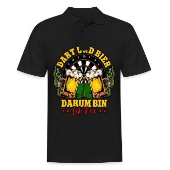 Dart Und Bier Darum Bin Ich Hier Darts Dartspieler - Männer Poloshirt - Schwarz - Vorne - Kai (181cm)